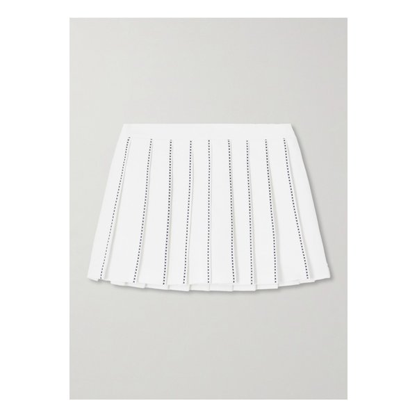 자수 플리츠 저지 미니 테니스 스커트 화이트 46376663162976320