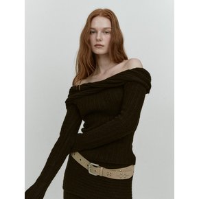 REVERSE OFF SHOULDER KNIT (BLACK)