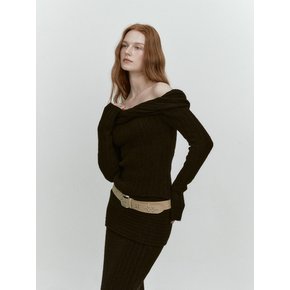 REVERSE OFF SHOULDER KNIT (BLACK)