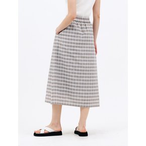 check midi skirt_brown