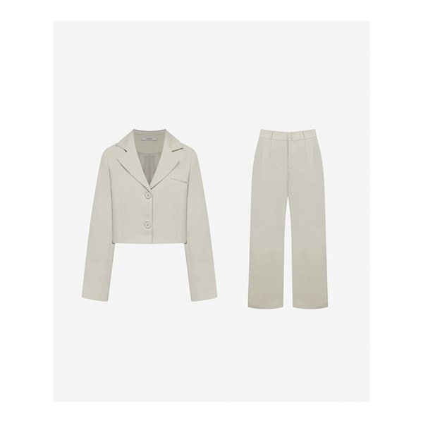 크롭 블레이저 + 뒷 밴딩 슬랙스 SET (VMOAA1507)