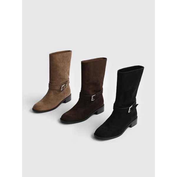 [단독] 트리나 버클 스트랩 미들부츠 (3.5cm)