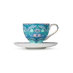 T2 다마스크 드림스 컵&소서 아쿠아 / Damask Dreams Cup & Saucer Aqua