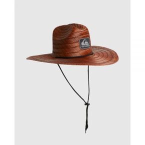 4377026 Quiksilver Mens Waterman The Tier Straw Lifeguard Hat - DARK BROWN