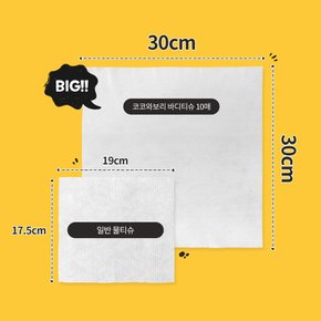 물티슈 특대형 레이온 100% 바디티슈 10매 1개 강아지 고양이 반려동물 목욕티슈