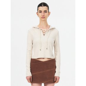 STRING ANGORA HOODIED LONG SLEEVE TOP (IVORY)