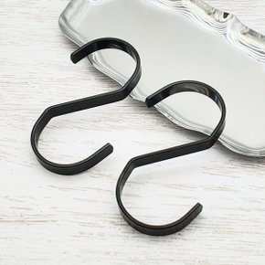 다용도 소품걸이 S고리후크 수납행거 블랙 10mm