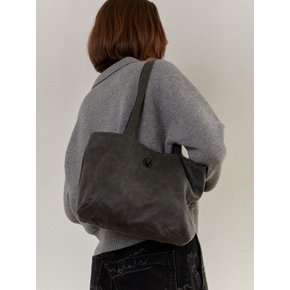 Suede shoulder bag_ Grey