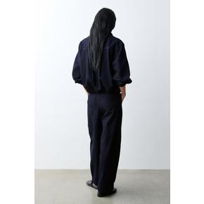 배럴 레그 데님 팬츠 다크 데님 블루 1326989002