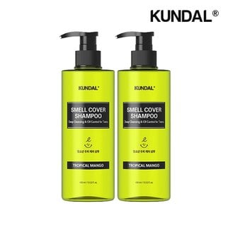 쿤달 올데이 스멜커버 청소년 샴푸 트로피컬 망고 400ml x2개