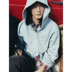 Patchwork Detail Hooded ZipUp  Grey (MS5241A043)