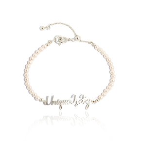 Initials Line Pearl Silver Bracelet Ib300 [Silver]