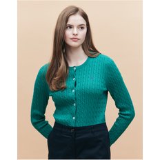 [25SS] [아이코닉] 면 케이블 긴팔 가디건 그린 HSSW5AC11E2