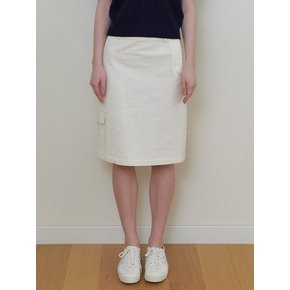 STITCH MIDI SKIRT - Ivory