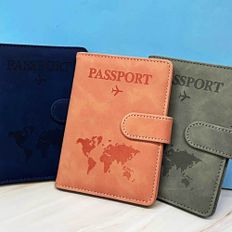 자석형 여권 지갑 케이스 블루 RFID차단 파우치