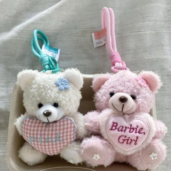 쿠션 곰돌이 가방꾸미기 인형 키링 고리 키홀더 열쇠고리 (WFJKJIP)