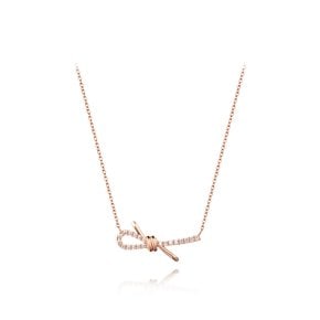 Love Knot 14K 큐빅 목걸이 SA24C20T