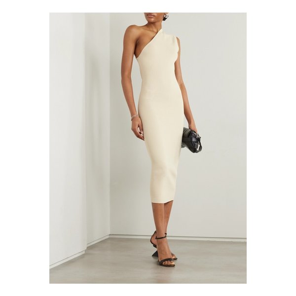 1 아리바 원숄더 니트 미디 드레스 베이지 1647597325589169