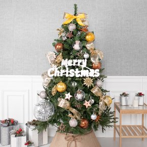 크리스마스 트리 나무 장식 풀세트 라이트웨이브골드연그린 150cm (양면) 전구포함 PE PVC 대형