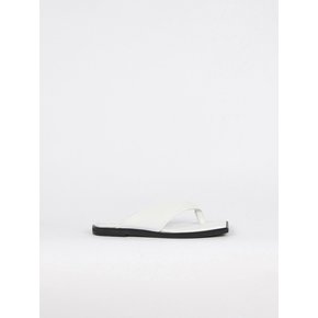 Nadia Flip-Flop Leather Slides White