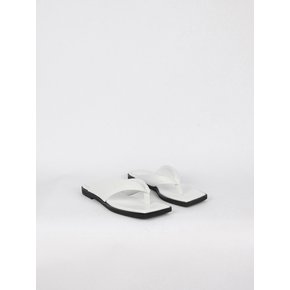 Nadia Flip-Flop Leather Slides White