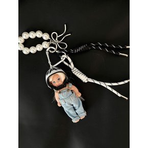Ribbon Pearl Rider Girls Keyring VKEYRING_001