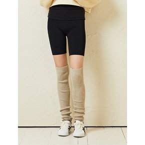 Ribbed Knit Long Leg Warmer_Beige