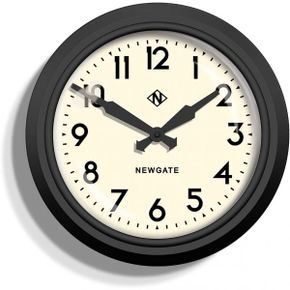 영국 뉴게이트 시계 GATE The Electric 블랙 Station Wall Clock Retro MidCentury Round Metal