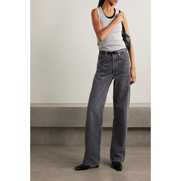 아크 롱 미드라이즈 와이드 진 블랙 46376663163022143