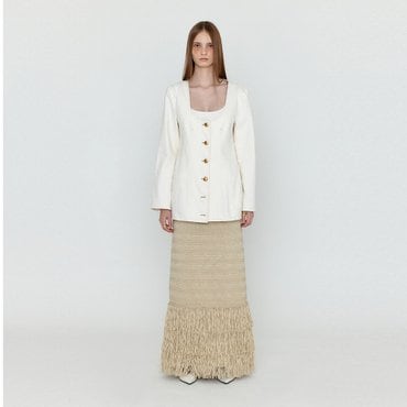 EENK WEVIS U-Neck Denim Jacket - Ivory