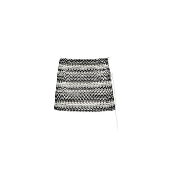 Ethnic Short Wrap Skirt Gray