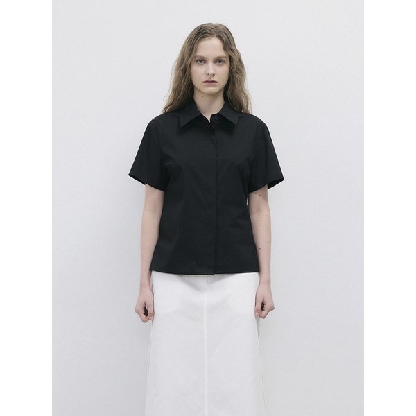 WAIST BACK STRAP SHIRT - BLACK