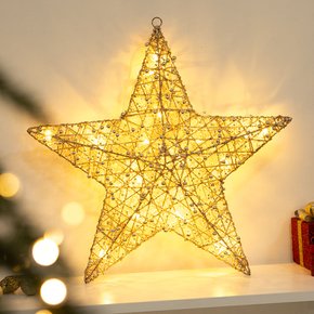LED 글리터별 로즈골드 50cm 크리스마스 조명 장식