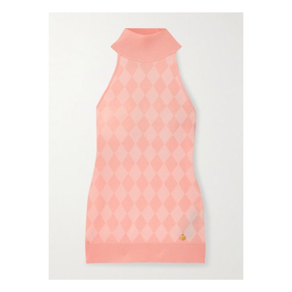 체크 울 블렌드 자카드 터틀넥 탑 그린 1647597336772893