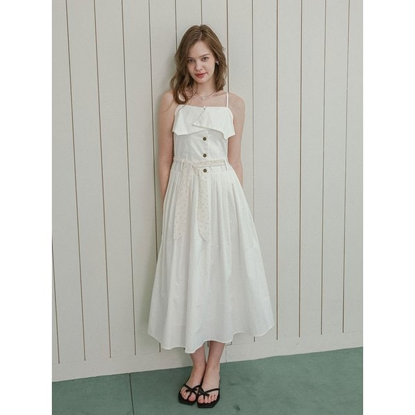 DD_Layered frill sleeveless dress_WHITE
