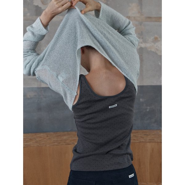 alldy dot sleeveless - charcoal