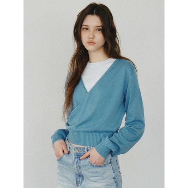 Wool Blended Pullover Wrap Knit_CTK263(Sky Blue)
