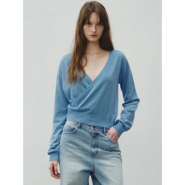 Wool Blended Pullover Wrap Knit_CTK263(Sky Blue)
