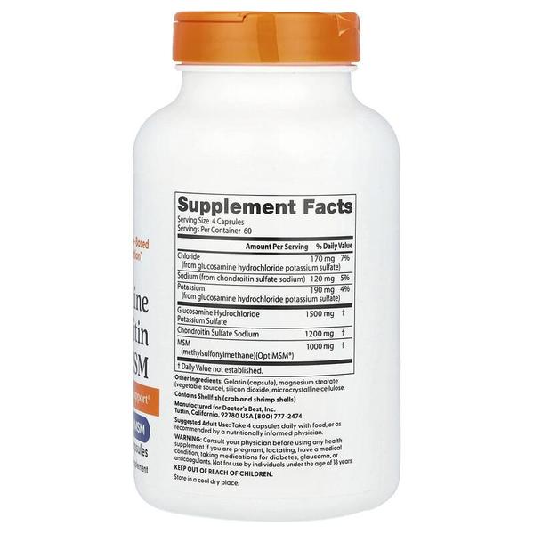 해외배송 Doctor`s Best 닥터스베스트 글루코사민 콘드로이틴 식이유황 240정 Glucosamine Chond