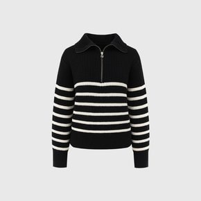 인나 울 집업 니트_블랙 / INNA WOOL ZIP UP KNIT_BLACK