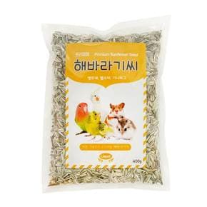 앵무새 조류용품 리아펫 해바라기씨 새 먹이 모이 밥 간식 400g X ( 3매입 )