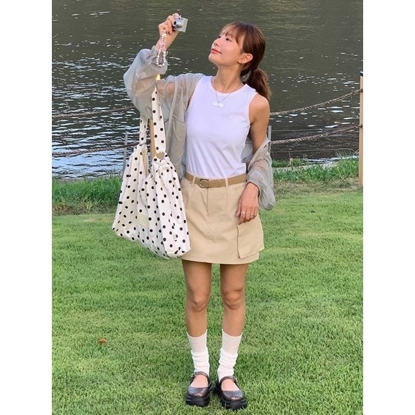 [유니 PICK]BASIC ESSENTIAL SLEEVELESS TOP WT