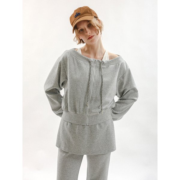 MJ_Casual hood two-piece set_GRAY