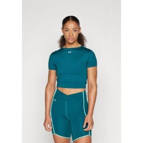 4493532 Under Armour MOTION CROSSOVER CROP - Print T-shirt hydro teal/white