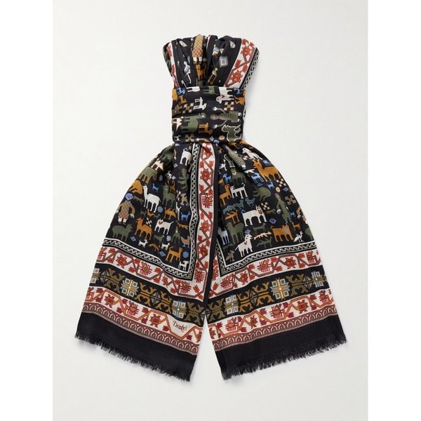 드레익스 프레이드 프린트 울 실크 블렌드 스카프 46376663162925845