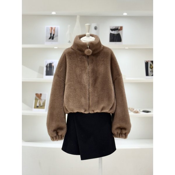 [여주점] 여성 퍼 하이넥 집업 자켓 (L254PSG760)