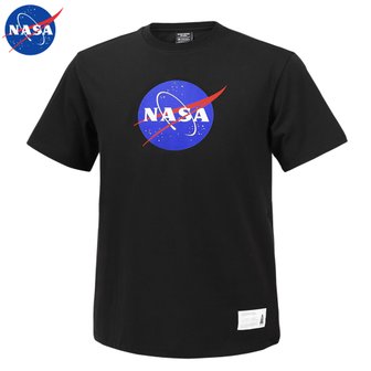 NASA 나사 남녀공용 면 라운드 반팔티 N-155UBK 남자 여성 티셔츠 빅사이즈