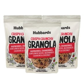 허바드 라즈베리 크랜베리 코코넛 크리스피 크런치 그래놀라 Hubbards Granola 400g 3개