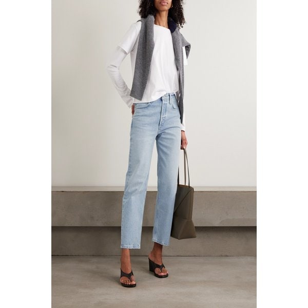 델피나 하이웨이스트 스트레이트 진 라이트 데님 46376663163046500