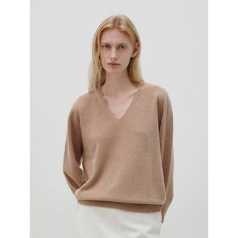 클린 Cashmere blend v-neck knit (Camel)